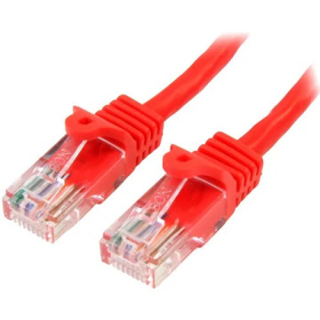 StarTech 45PAT2MRD 2 m Red Cat5e Snagless RJ45 UTP Patch Cable - 2m Patch Cord - Cable for Network Device, Hub - First End: 1 x RJ-45 Network - Male - Second End: 1 x RJ-45 Network - Male - Patch Cable - Gold Plated Contact - CM - 24 AWG - Red - Image 1