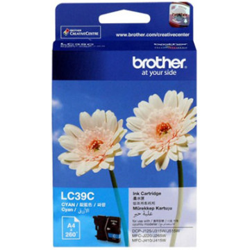Brother LC-39C Cyan Ink Cartridge - DCP-J125/J315W/J515W MFC-J220/J265W/J410/J415W/J140W- up to 260 pages - Image 1