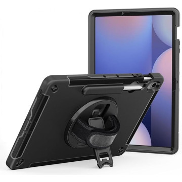 USP HDTS10FEPLUS Rugged Samsung Galaxy Tab S10 FE+ (13.1') Case Black - Built-in-Kickstand, Hand & Shoulder Straps, DropProof,5 Years Warranty - Image 1