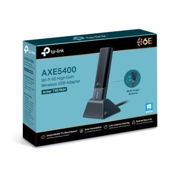 TP-LINK ARCHER TXE70UH ARCHER AXE5400 WI-FI 6E TRI-BAND USB 3.0 ADAPTER, HIGH GAIN, 3YR - Image 1