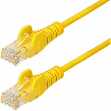 StarTech N6PAT5MYLS 5m Yellow Slim CAT6 Ethernet Cable, Snagless RJ45, UTP, LSZH, 28AWG Pure Bare Copper, Slim Network Patch Cord - Slim UTP Cat6 Cable supports 10Gbps and 100W PoE; Ideal for crowded installations; 36% slimmer for improved airfl - Image 1
