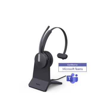 Yealink BH70-M-CH-MS-C/A BH70 Bluetooth Wireless Mono Headset with Stand Teams USB-C/A, 3mic noise cancellation up to 35h Talk time BT51 C Dongle with Type A Adapter - Image 1