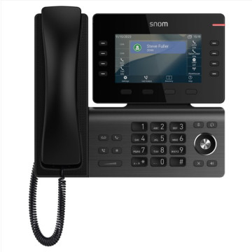 Snom D812 Desk Telephone, 5' color LCD Screen with 8 SIP accounts, GigE ethernet switch, and 1 USB port, 8 (28) Self-Labeling Keys, PoE, 3Y Warranty - Image 1
