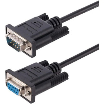 StarTech 9FMNM-3M-RS232-CABLE 3m RS232 Serial Null Modem Cable, Crossover Serial Cable w/Al-Mylar Shielding, DB9 Serial COM Port Cable Female to Male, F/M - 3m RS232 serial null modem DB9 male to female cable; 28 AWG tinned wires with aluminum m - Image 1