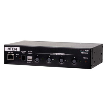 Aten PE4104G-AT-G 4 Port 1U 10A Smart PDU with outlet control, 4xC13 Outlets, 100 - 240 VAC, Two-level password security, Remote authentication support: RADIUS - Image 1