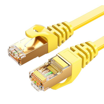 8ware CAT7-F-10YEL CAT7 Cable 10m - Yellow Color RJ45 Ethernet Network LAN UTP Patch Cord Snagless Flat cable - Image 1