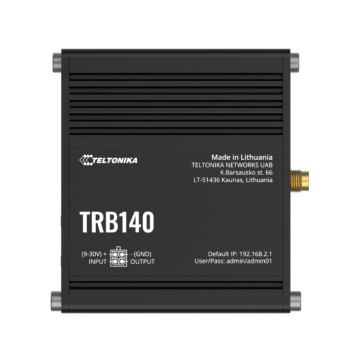 Teltonika TRB140107000 TRB140 Industrial Rugged LTE Gateway, 4G/LTE (Cat 4), Compatible with Industrial DNP3 & Modbus Communication Protocols, PSU included - Image 1