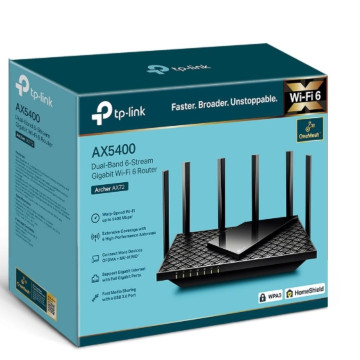 TP-LINK ARCHER AX72 ARCHER AX5400 WI-FI 6 GIGABIT DUAL-BAND ROUTER, EASYMESH, GbE(4), 3YR - Image 1