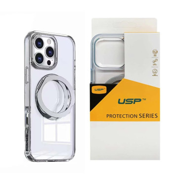 USP 6976552044035 Apple iPhone 18 Pro / iPhone 17 Pro (6.3') Clear Case with MagSafe - 360° Rotatable Ring Stand, Scratch Resistant, 1 Year Warranty - Image 1