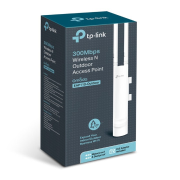 TP-LINK EAP110-OUTDOOR EAP110 Outdoor Omada 300Mbps Wireless N Outdoor Access Point 1xRJ45 Passive PoE 2*5dBi External Omni waterproof Antenna Pole/Wall Mount - Image 1