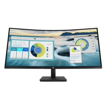 HP 21Y56AA P34hc G4 34' WQHD 4K CURVED 21:9 3440x1440 Height Adjust Tilt USB-C (65W PD) DP HDMI Speakers USB 3yrs wty - Image 1