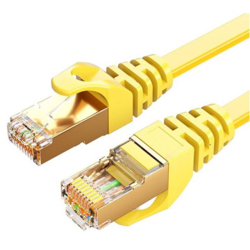 8ware CAT7-F-5YEL CAT7 Cable 5m - Yellow Color RJ45 Ethernet Network LAN UTP Patch Cord Snagless Flat cable - Image 1