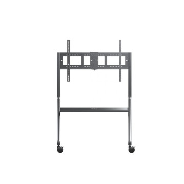 ViewSonic VB-STND-009 Slim Trolley Cart for 55' to 105' Display, Streamlined, height-adjustable design, 360° silent wheels with quick-release brakes - Image 1
