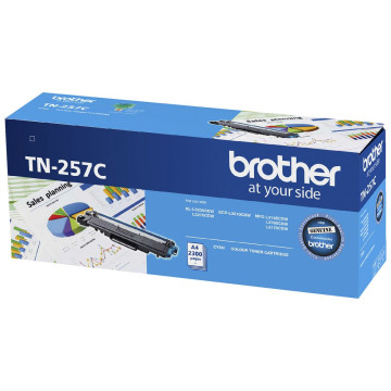Brother TN-257C Cyan High Yield Toner Cartridge to Suit - HL-3230CDW/3270CDW/DCP-L3015CDW/MFC-L3745CDW/L3750CDW/L3770CDW (2,300 Pages) - Image 1