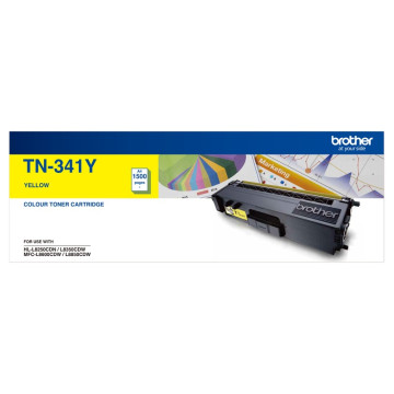 Brother TN-341Y Colour Laser Toner-Standard Yellow HL-L8250CDN/8350CDW MFC-L8600CDW/L8850CDW - 1500Pages - Image 1