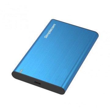 Simplecom SE221-BLUE SE221 Aluminium 2.5'' SATA HDD/SSD to USB 3.1 Enclosure Blue USB 3.1 Gen 1 support up to 5Gbps data transfer rate - Image 1