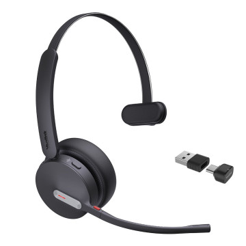 Yealink BH70-M-UC-C/A BH70 Bluetooth Wireless Mono Headset UC, 3 mic noise cancellation Talk time up to 35h BT51 C Dongle with Type A Adaper Comfort Wearing - Image 1