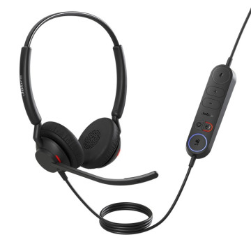 Jabra 4099-413-269 Engage 40 (Inline Link) MS Teams Dual USB-C/A Corded Headsets, Lightweight & sturdy, Double the mic, Busylight, Hearing Protection Audio Quality - Image 1