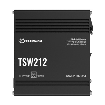 Teltonika TSW212000000 TSW212 Managed Ethernet Switch, L2 with additional L3 Features, Supports Profinet, 8 x Gigabit Ethernet Ports, 2 x SFP Ports, PSU excluded - Image 1