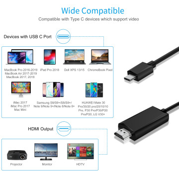 Choetech 6932112102089 CH0020 4K 60Hz USB-C to HDMI Cable 2M Black - Image 1