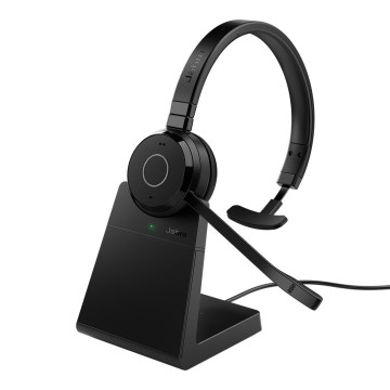 Jabra 6693-833-499 Evolve 65 TE Link390a UC Mono Stand Bluetooth Headset, 16-hour battery life, 30-metre wireless range, Passive Noise Cancellation, Busy Light - Image 1