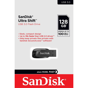 Sandisk SDCZ410-128G-G46 128GB Ultra Shift USB 3.0 Flash Drive - Image 1