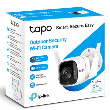TP-LINK TAPO C320WS Outdoor Security Wi-Fi Camera, H.264, 2-Way Audio, Night Vision, Motion Detect, Voice Control, Weatherproof, Sound - Image 1