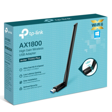 TP-LINK ARCHER TX35U PLUS ARCHER AX1800 WI-FI 6 DUAL-BAND USB 3.0 ADAPTER, HIGH GAIN, 3YR - Image 1