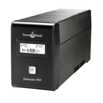 PowerShield PSD650 Defender 650VA/390W UPS, AVR, LCD display, 2 AU outlets, user-replaceable batteries, 2-year warranty - Image 1