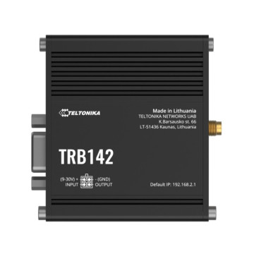 Teltonika TRB142108000 TRB142 Industrial Rugged LTE RS232 Gateway, 4G/LTE (Cat 1), Equipped with RS232, Compatible with Industrial DNP3, PSU included - Image 1