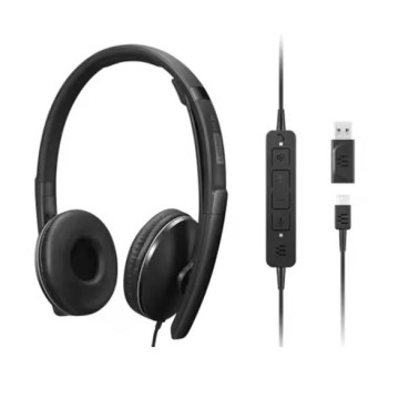 Lenovo 4XD1M45627 Wired ANC Headset Gen 2 Lightweight USB-C to USB-A ctive noise cancelling with EPOS BrainAdapt™ and ActiveGard Teams certified 2YR WTY