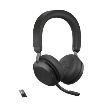 Jabra 27599-989-899X Evolve2 75 USB-C Link380a UC Stereo Black, 8-Mic Technology, 36 Hours Battery & Fast Charge, Dual-Foam Tech, Discreet Hide-Away Boom Arm - Image 1