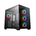 DEEPCOOL R-CG530-BKADA4-G-1 CG530 4F ATX Case, Tempered Glass, 4 Pre-Instaled Fans, USB3.0×2、Gen2 Type-C x1、Audio/Mic×1, Cable, Supports Rear Connector