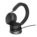 Jabra 27599-999-889 Evolve2 75 USB-C Link380c MS Stereo Stand Black, 8-Mic Technology, 36 Hours Battery & Fast Charge, Dual-Foam Tech, Discreet Hide-Away Boom Arm