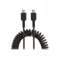 StarTech R2CCC-50C-USB-CABLE 1.6FT (50CM) USB-C FAST CHARGING CABLE, RUGGED, COILED, CHARGE & SYNC, 3A, US