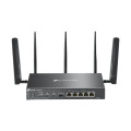 TP-LINK ER706W-4G (CH) Omada 4G+ Cat6 AX3000 Gigabit VPN Router, 4G+, Dual Band Wi-fi 6, 6 Gigabit Ports (5 RJ45+1 SFP), 5 High-Gain Detach Ant.
