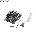 Shuttle PS01 Vertical Stand compatible with AIO P90U and X50 series. It provides an additional RJ11 type DIO Port (12V/24V) and four COM Ports