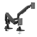 Brateck LDT69-C024P2-BL Fabulous Pole-Mounted Gas Spring Dual Monitor Arm Fit Most 17'-35' Monitors, Up to 20kg per screen VESA 75x75/100x100 Fine Texture Black （LS）