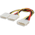 8ware 8W-MOLEX-PWR Internal Power Molex Cable 20cm - 5.25' 4 pins Male to 2x 5.25' 4 pins Female 18AWG RoHS