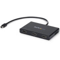 StarTech MSTMDP123HD Signal Splitter - Plastic - 30 Hz to 60 Hz - 3840 × 2160 - 15.20 m Maximum Operating Distance - DisplayPort - 3 x HDMI Out