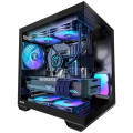 OKINOS CAO-M4ARGB-BK Mirage 4 mATX ARGB Case, ARGB controller, 4x ARGB Fans. Ultimate thermal, Steel,2x USB3.0, 1x3.2 Gen2 USB-C, Black Tower Case