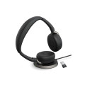 Jabra 26699-999-989 Evolve2 65 Flex MS Stereo Bluetooth Headset, Link380a USB-A Dongle & Wireless Charging Stand Foldable Design, 2Yr Warranty, 30m Wireless Range