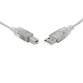 8ware UC-2000AB USB 2.0 Cable 0.5m / 50cm USB-A to USB-B Male to Male Printer Cable for HP Canon Dell Brother Epson Xerox Transparent Metal Sheath UL Approved