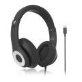 Verbatim 67031 Audio Headphone Mic Classic Type C - Black, Clear Sound, Comfort, Robust Construction, Easy modern connection. Headset. Office & School 2025
