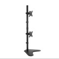 Brateck LDT12-T02V Dual Free Standing Screens Economical Double Joint Articulating Steel Monitor Stand Fit Most 13'-32'Monitors Up to 8kg VESA 100x100