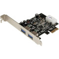 StarTech PEXUSB3S25 USB Adapter - PCI Express x1 - Plug-in Card - Black - TAA Compliant - 2 Total USB Port(s) - 2 USB 3.0 Port(s) - PC, Linux