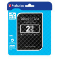 Verbatim 53195 2TB 2.5' USB 3.0 Black Store'n'Go HDD Grid Design, Ultra Portable, High Speed & Capacity. Backup and Store + Nero Backup Software