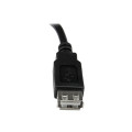 StarTech USBEXTAA6IN 0.15M USB2.0 A TOA EXTENSION CABLE, M/F, BLACK, LTW