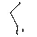 Brateck MDS06-1 Professional Microphone Boom Arm Stand, 360° Rotatable Boom, Clip-On Cable Holder, Foldable Scissor Arm Design