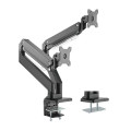 Brateck LDT23-C024 Dual Monitors Aluminum Heavy-Duty Gas Spring Monitor Arm Fit Most 17'-35' Monitors Up to 15kg per screen VESA 75x75/100x100